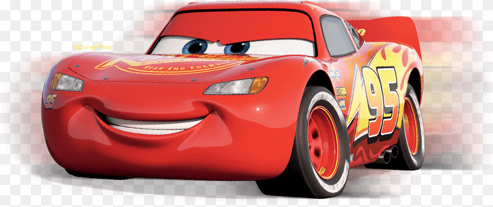 Lightning Mcqueen Disney Cars Transparent Image Rayo Mcqueen Disney Cars, Wheel, Car, Vehicle, Machine Free Png Download