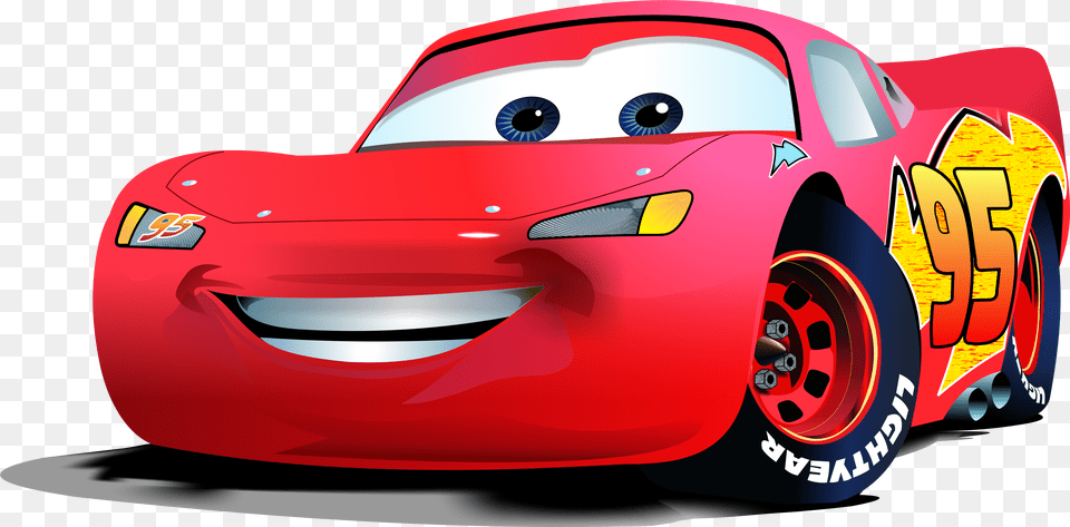 Lightning Mcqueen Mater World Of Cars Transparent Lightning Mcqueen, Wheel, Machine, Car, Vehicle Png Image