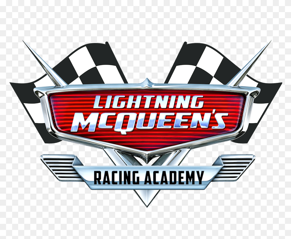 Lightning Mcqueen Racing Academy Logo, Emblem, Symbol, Car, Transportation Png Image