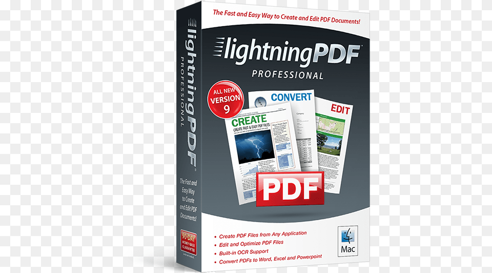Lightning Pdf Professional 9 For Mac Avanquest E Lightning Pdf Professional 9 Mac, Advertisement, Poster, Publication Png