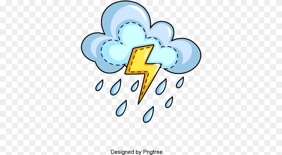Lightning Pngtree Rain Drops Cartoon, Art, Text, Electronics, Hardware Free Png