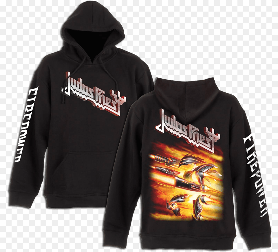 Lightning Strike Firepower Judas Priest Sweatshirt, Clothing, Hood, Hoodie, Knitwear Free Transparent Png