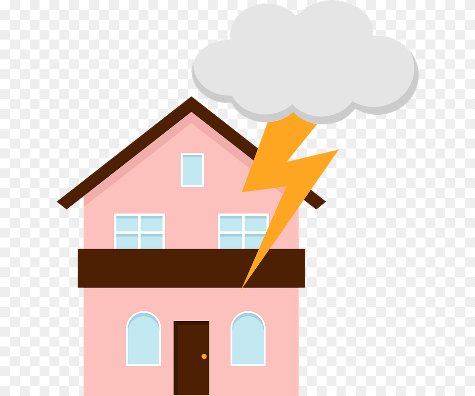 Lightning Strike House Clipart, Neighborhood, Villa, Architecture, Housing Png