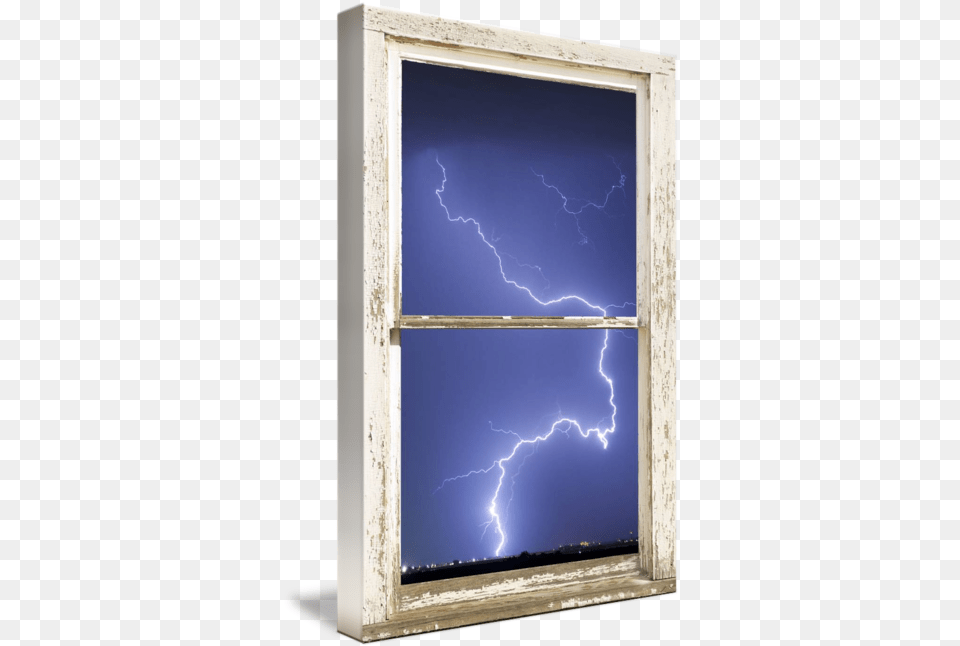 Lightning Strike White Barn Picture Window Frame P By James Lightning, Nature, Outdoors, Blackboard, Storm Free Png Download