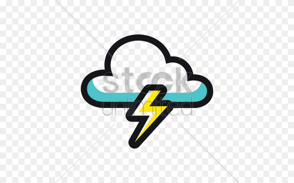Lightning With Cloud Icon Vector Image, Light, Device, Grass, Lawn Png