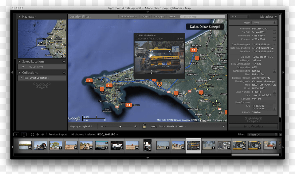 Lightroom 4 Senegal Map Geotagging Software, Car, Vehicle, Transportation, Screen Free Png