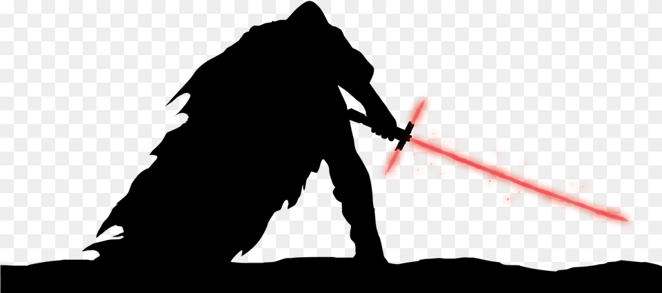 Lightsaber Clipart Svg For Vetor Star Wars Silhouette, Sword, Weapon Free Transparent Png