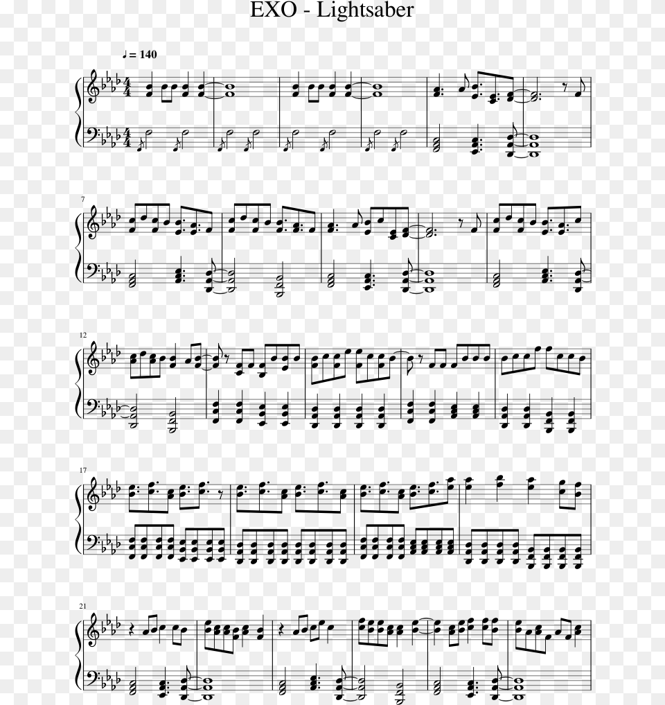 Lightsaber Sheet Music 1 Of 4 Pages Where39s My Love Piano Sheet, Gray Free Png Download