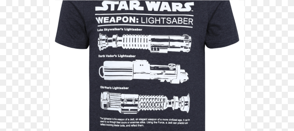 Lightsaber T Shirt Star Wars Official Luke Obi Wan Lightsaber, Clothing, T-shirt, Electrical Device, Microphone Png