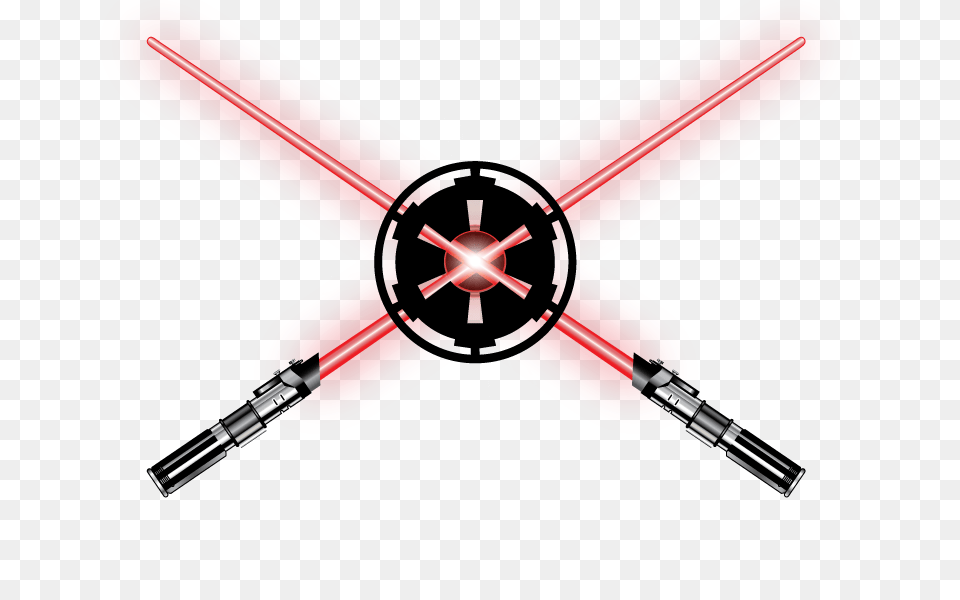 Lightsaberpng Lightsabers Crossing Red Light Sabers Star Wars Lightsaber Clipart, Logo, Coil, Machine, Rotor Free Png