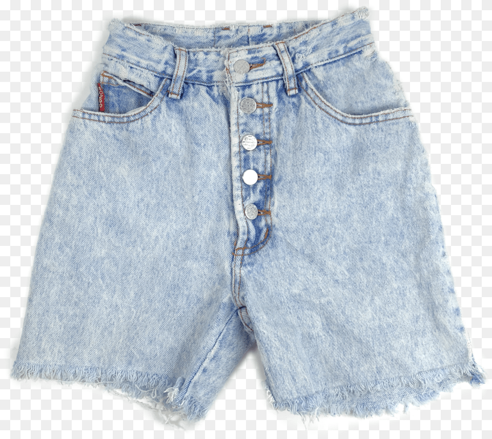 Lightwash Acid Bongo Exposed Button Distressed Denim Bermuda Shorts, Clothing, Jeans, Pants Free Png