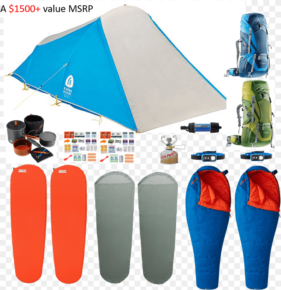Lightweight Backpacking Kit Camping, Tent, Outdoors, Nature, Skateboard Free Png Download