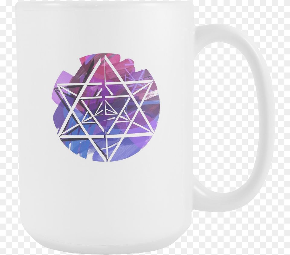Lightworker Merkaba Sacred Geometry Abstract White Davidstern Gold, Cup, Accessories, Jewelry, Gemstone Free Png