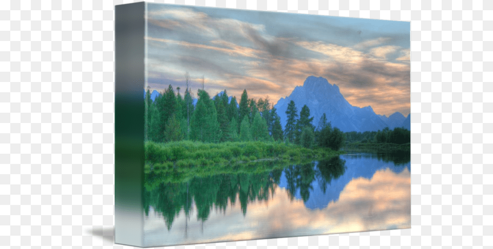 Like A Bob Ross Painting By Chase Davis Picture Frame, Fir, Scenery, Plant, Water Free Transparent Png