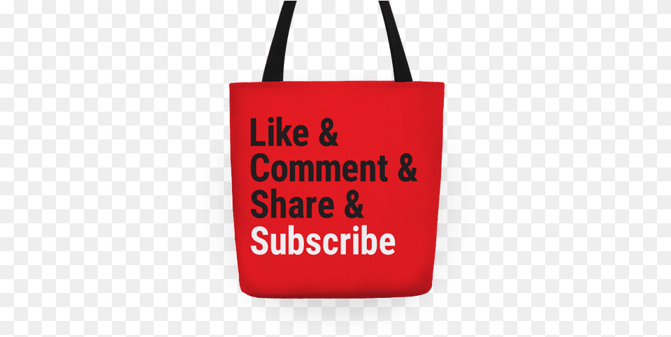 Like Comment Share Subscribe Tote Bag Like Share And Subscribe, Accessories, Handbag, Tote Bag, Purse Free Transparent Png