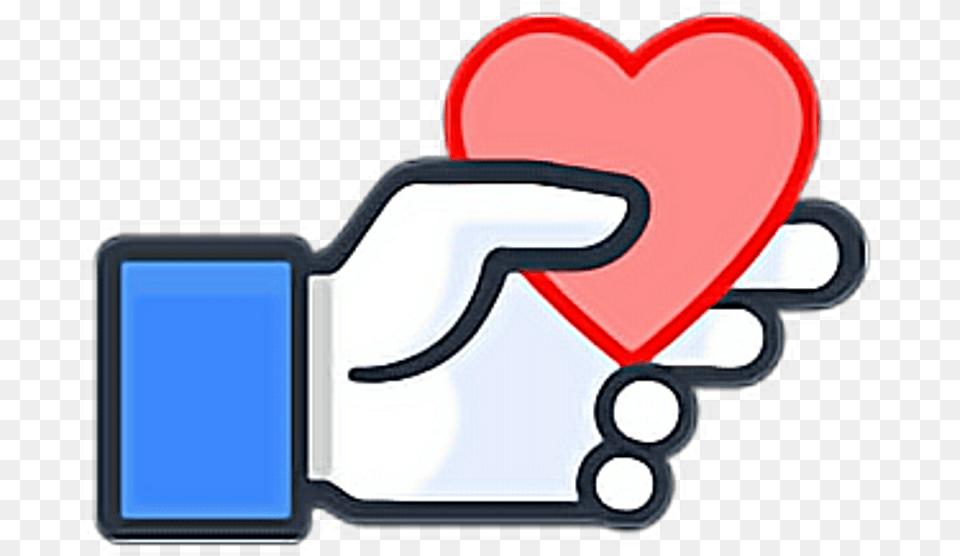 Like Heart Hand Ftestickers Stickers Autocollants Smil Facebook Like With Heart, Logo Free Transparent Png