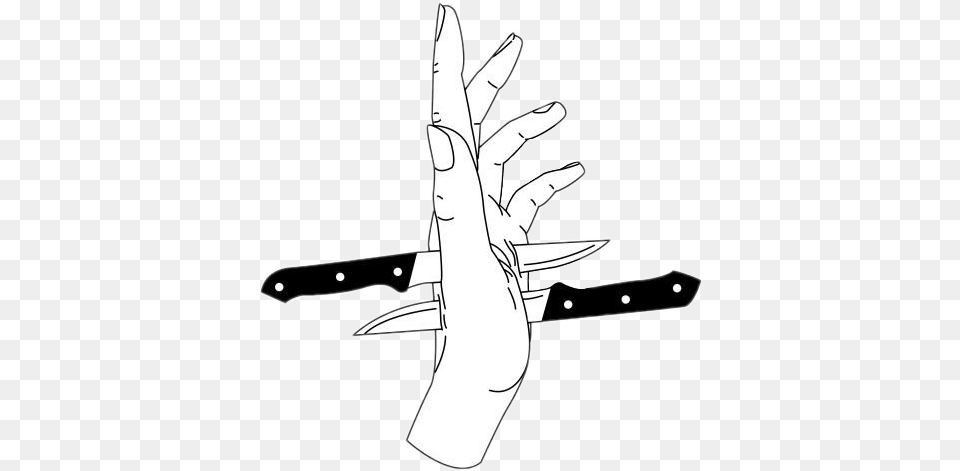 Like The Knife Stabbed Through Ellanas Knife Art Drawing, Cutlery, Fork, Clothing, Glove Png Image