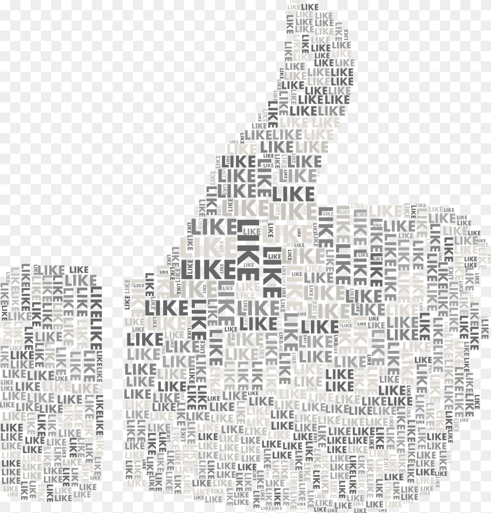 Like Thumbs Up Word Cloud Grayscale Clip Arts Word Cloud Like, Art, Collage Free Png Download