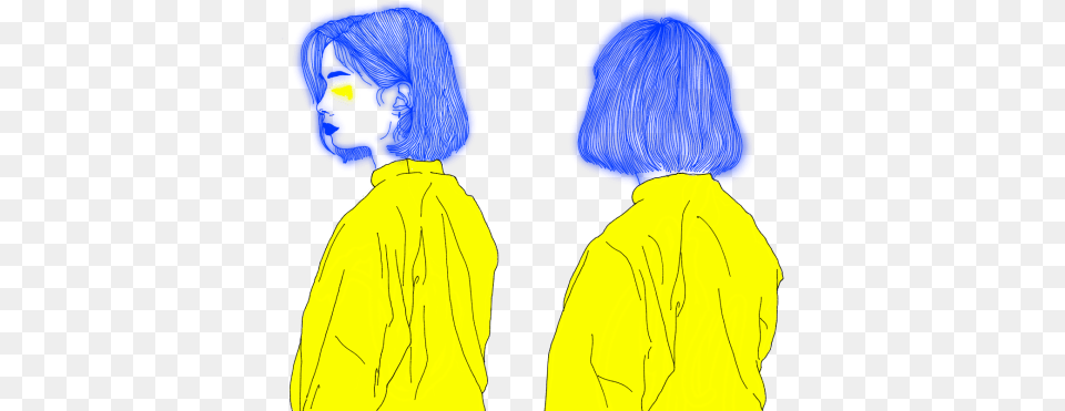 Likes Tumblr Image On Favimcom Blue And Yellow Transparents, Clothing, Coat, Adult, Female Free Png