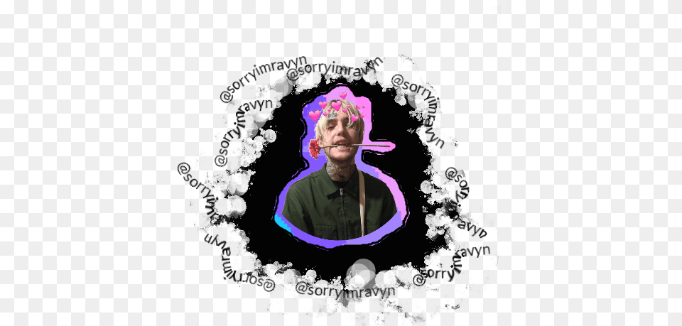 Lil Peep By Jjravyn Pikselb Art Lil Peep, Purple, Portrait, Face, Head Free Transparent Png