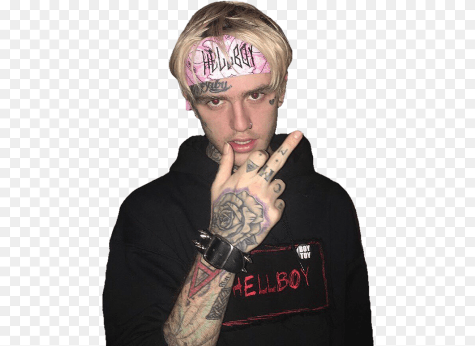 Lil Peep Lil Peep Hand Tattoos, Skin, Person, Tattoo, Male Png Image