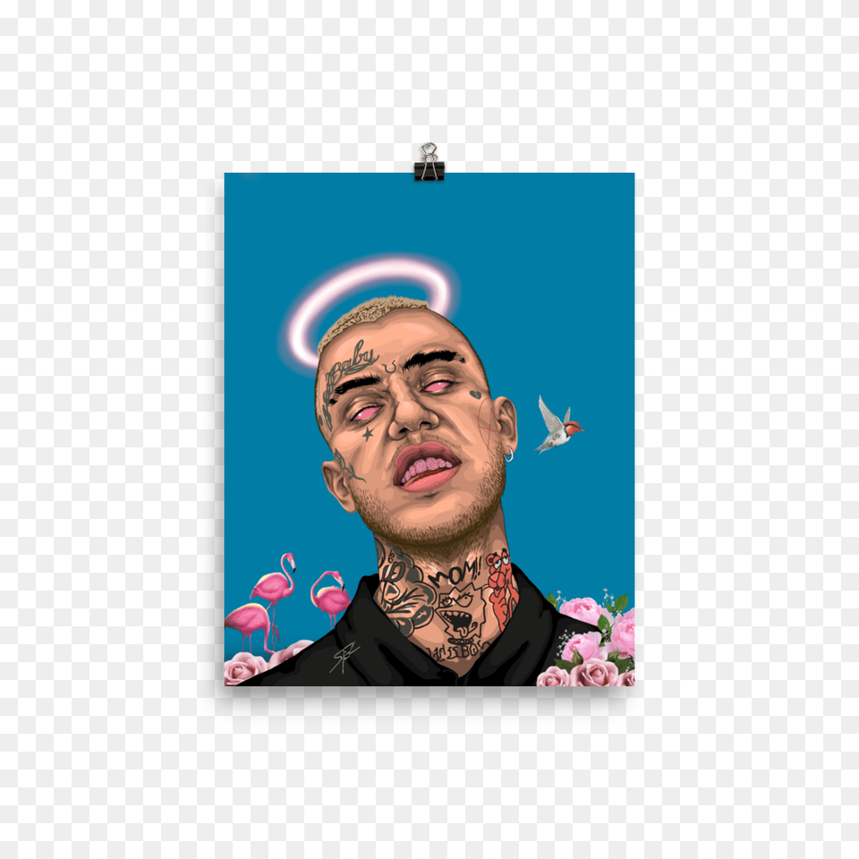 Lil Peep Premium Gloss Poster Artsysteez, Tattoo, Skin, Portrait, Photography Free Png