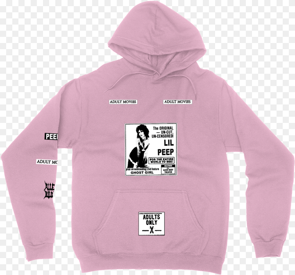 Lil Peep X Alien Body Adult Movies Hoodie Lil Peep Pink Hoodie, Clothing, Hood, Knitwear, Sweater Free Transparent Png