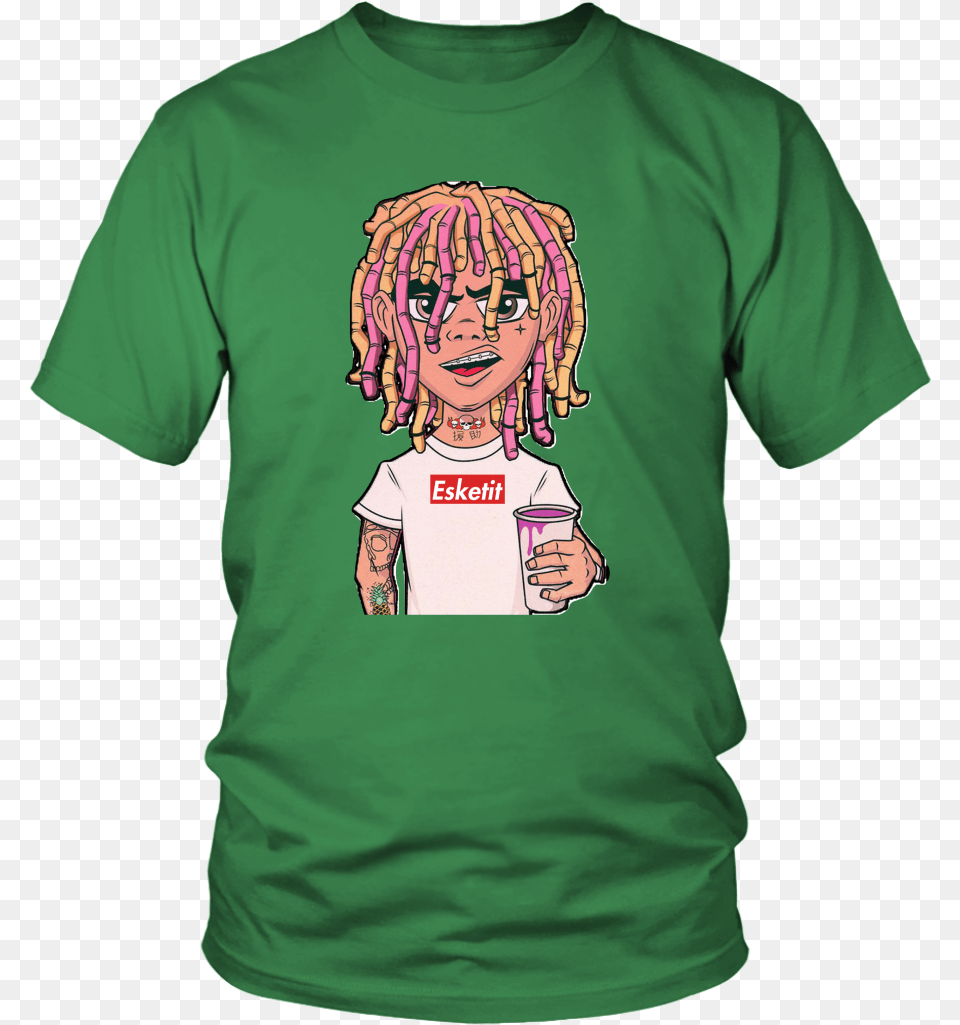 Lil Pump Dreads Catching Babies Unlike Agholor Shirt, Clothing, T-shirt, Person, Face Png