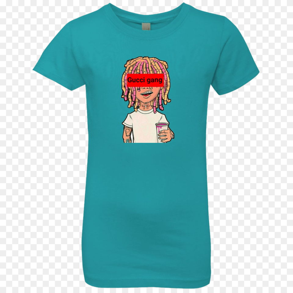 Lil Pump Gucci Gang Girls Princess T Shirt Tepi Store, Clothing, T-shirt, Baby, Person Free Png