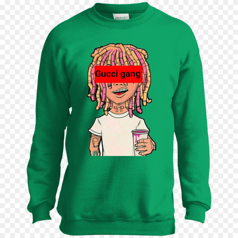 Lil Pump Gucci Gang Youth Sweatshirt Tepi Store, Long Sleeve, Clothing, T-shirt, Sweater Free Png Download