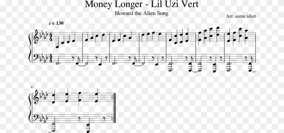 Lil Uzi Vert Piano Sheet Music, Gray Png Image