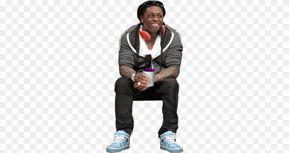 Lil Wayne Beats Lil Wayne, Clothing, Sneaker, Sitting, Footwear Free Transparent Png