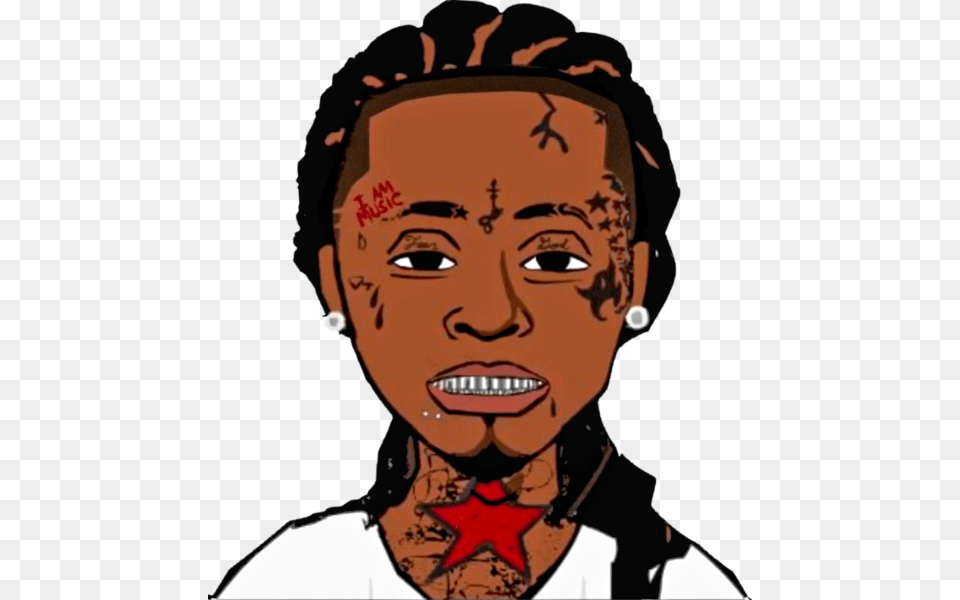 Lil Wayne Cartoon Psd Official Psds Lil Wayne As A Cartoon, Male, Adult, Person, Man Free Png