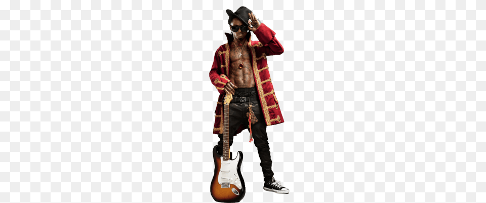 Lil Wayne Logo Lil Wayne Vibe Lil Wayne With A Guitar, Musical Instrument, Adult, Man, Male Free Png