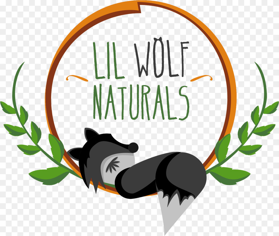 Lil Wolf Naturals Logo Wordmark Design Graphic Design, Herbal, Herbs, Plant, Green Png Image