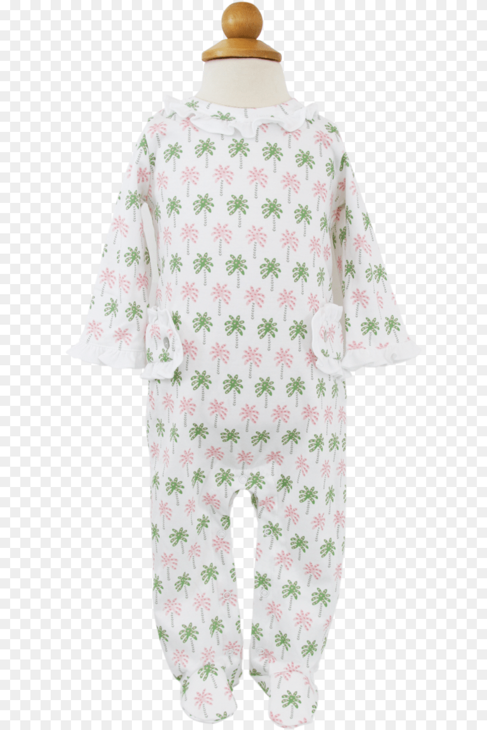 Lila Hayes Lucy Footed Romper Palm Trees Nightwear, Person, Clothing, Pajamas Png