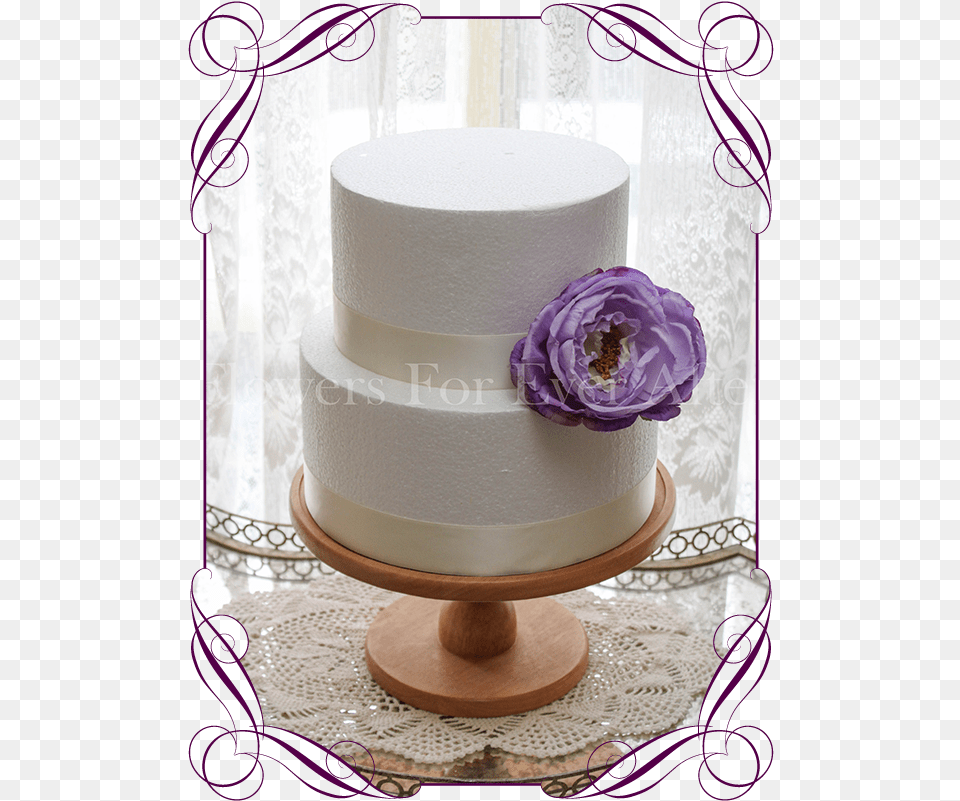 Lilac Peony Cake Decoration Gorgeous Artificial Bridal Wedding Cake Topper, Food, Dessert, Cream, Icing Free Png Download
