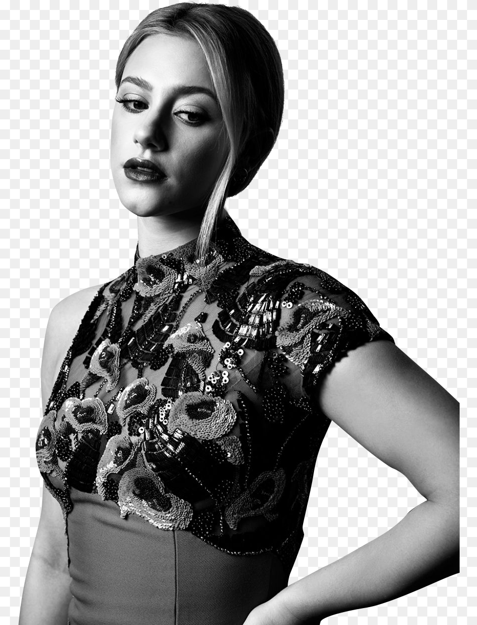 Lili Reinhart Cole Sprouse Black And White, Adult, Portrait, Photography, Person Png