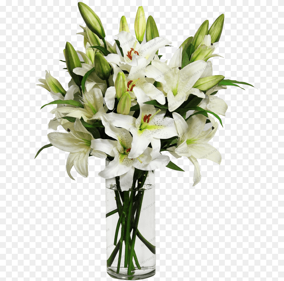 Lilies In A Vase Transparent Transparent Flower Vase, Flower Arrangement, Flower Bouquet, Plant Free Png Download