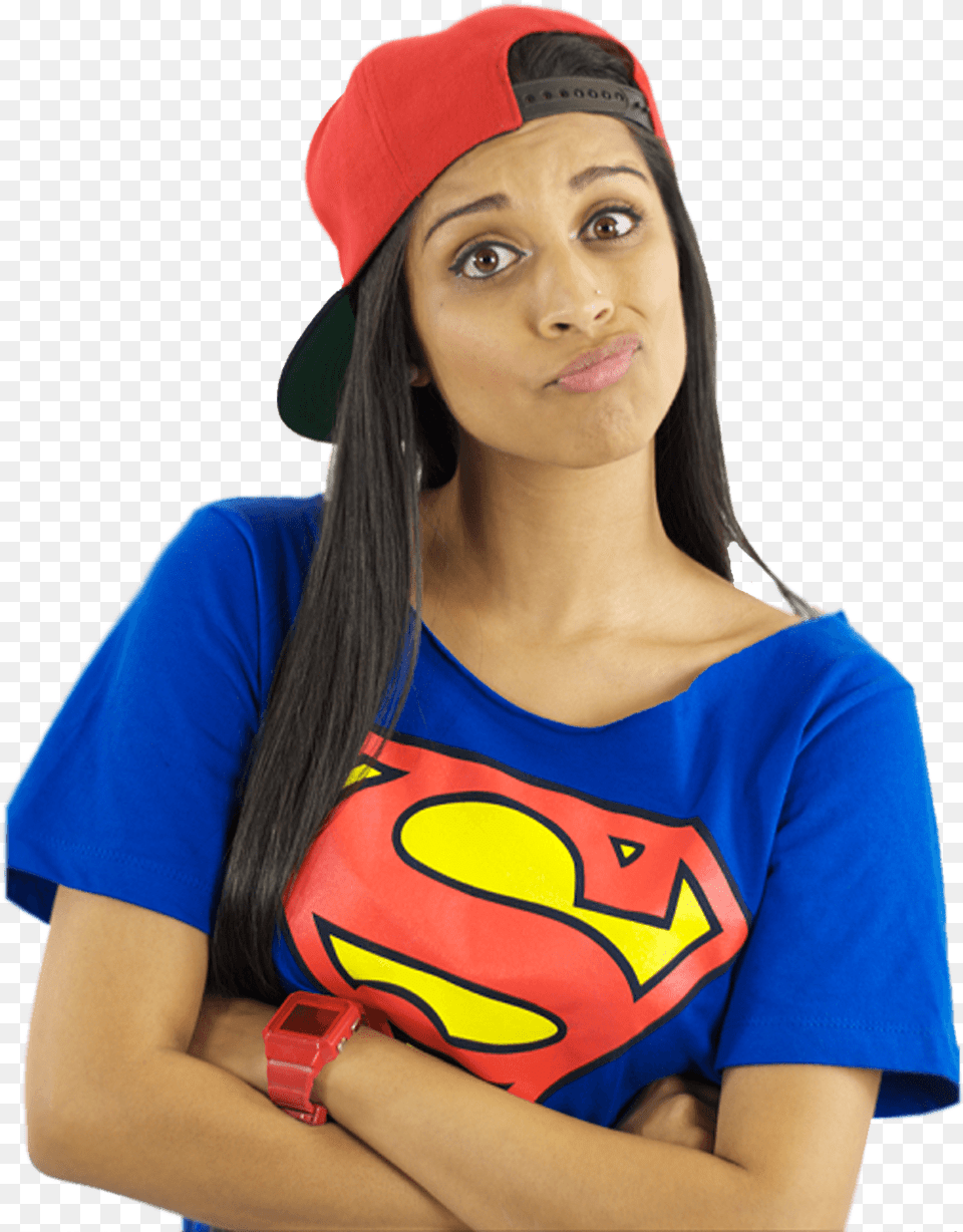 Lilly Singh Iisuperwomanii Superwoman Lilly Singh, Adult, T-shirt, Person, Hat Png Image