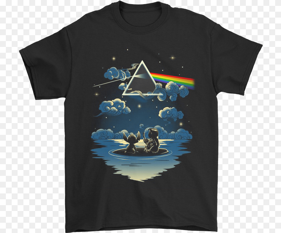 Lilo And Stitch Starry Sky Pink Floyd Shirts Pacman Ghost Shirt, Clothing, T-shirt, Triangle Free Png