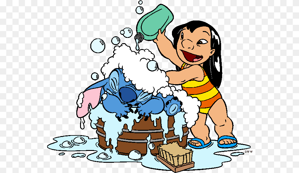 Lilo E Stitch Clipart, Person, Washing, Cleaning, Baby Png