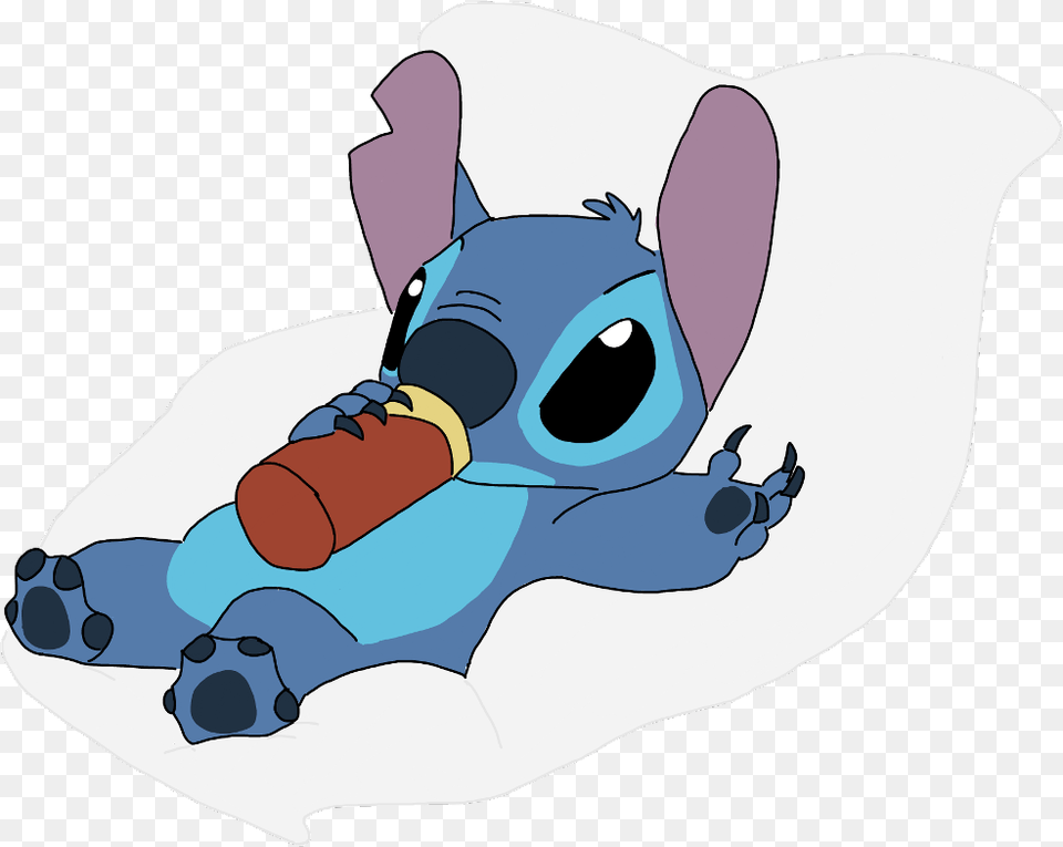 Liloandstitch Stitch Digitaldrawing Digitalart Cute Stitch Drinking Coffee, Cartoon, Animal, Fish, Sea Life Free Png Download