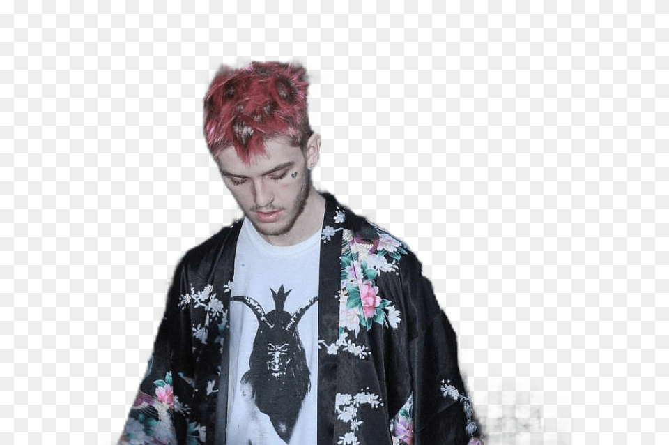 Lilpeep Peep Aesthetic Pink Freetoedit Lil Peep High School, Adult, Face, Head, Male Free Png Download