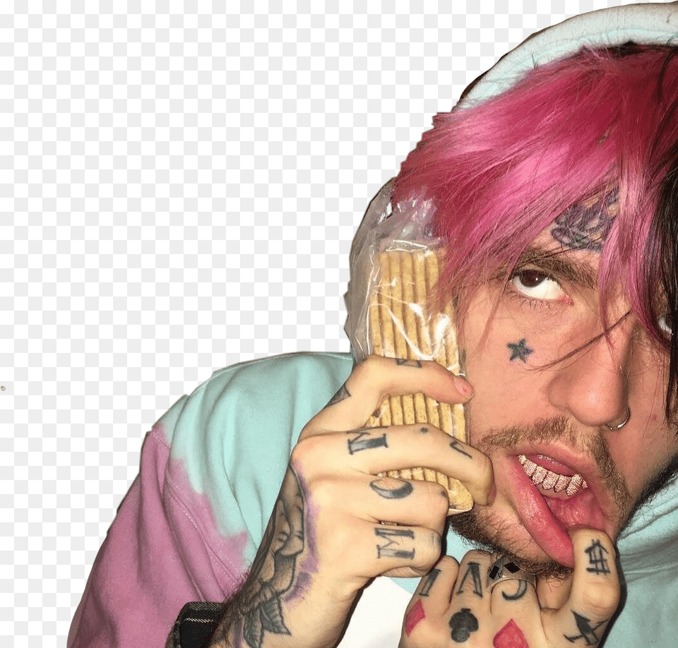 Lilpeep Peep Gbc Pink Aesthetic Freetoedit Lil Peep Suck My Blood, Tattoo, Person, Skin, Finger Png