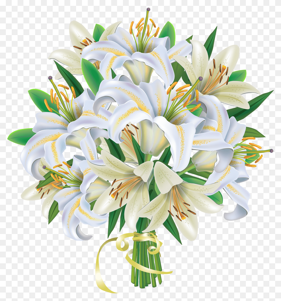 Lily Clipart Flower Bunch Transparent Bouquet Of White Flowers Clip Art Png Image