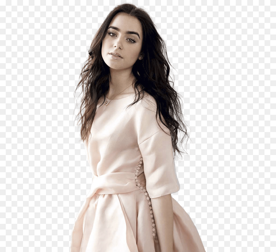 Lily Collins Stella Magazine, Clothing, Dress, Adult, Person Png