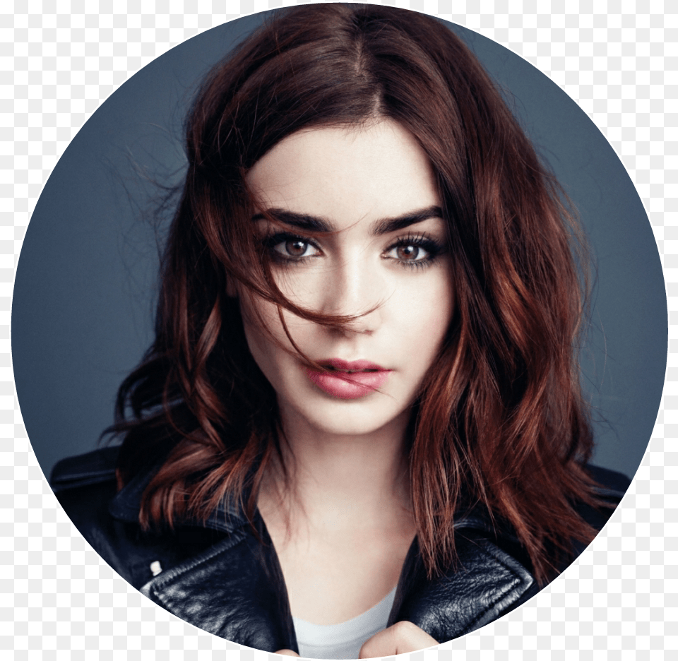 Lily Collins Sticker By Dark Auburn Brown Hair, Adult, Portrait, Photography, Person Free Png