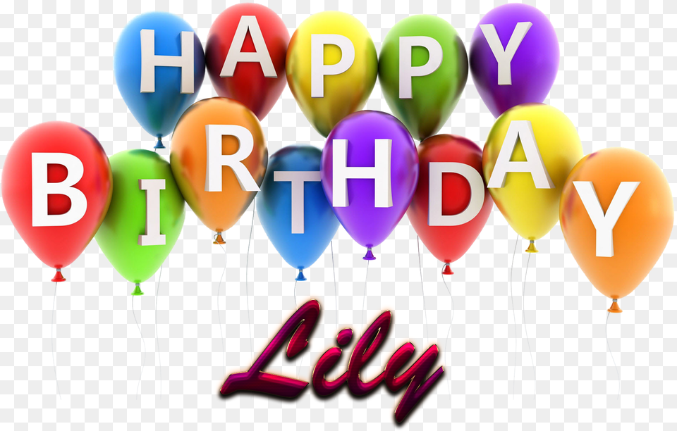Lily Happy Birthday Balloons Name, Balloon, People, Person Free Png Download