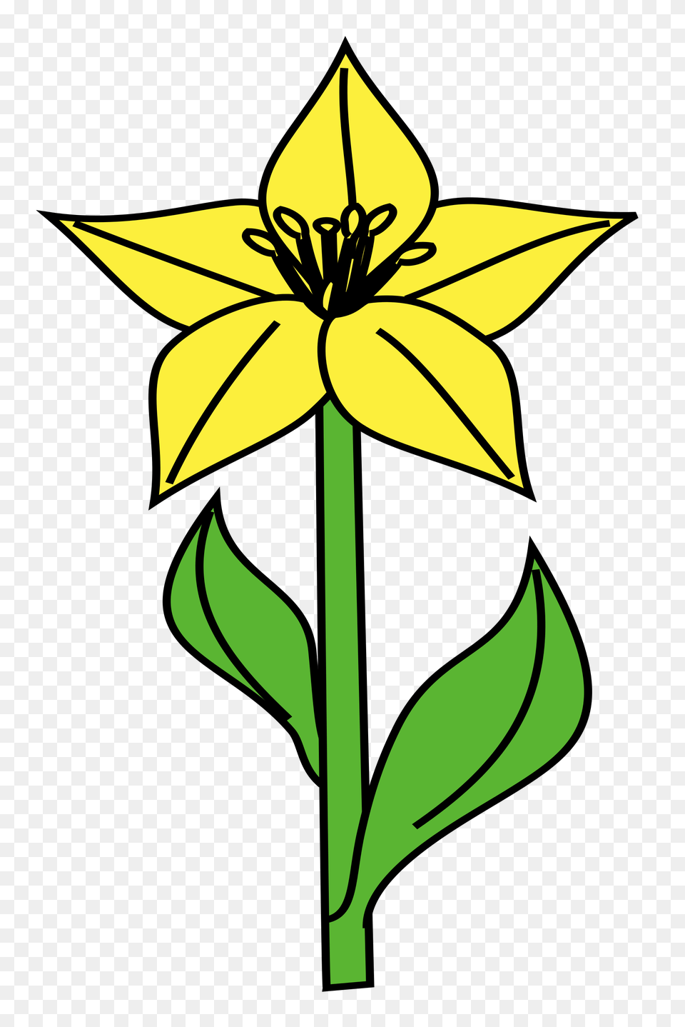 Lily Icon Yellow, Flower, Plant, Daffodil, Leaf Png Image